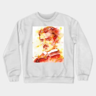 NIKOLA TESLA watercolor portrait .8 Crewneck Sweatshirt